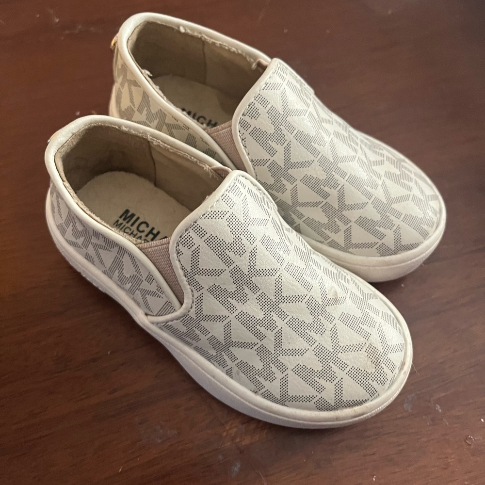 Michael Kors Kids Slip-On Sneakers - Cream and Gray